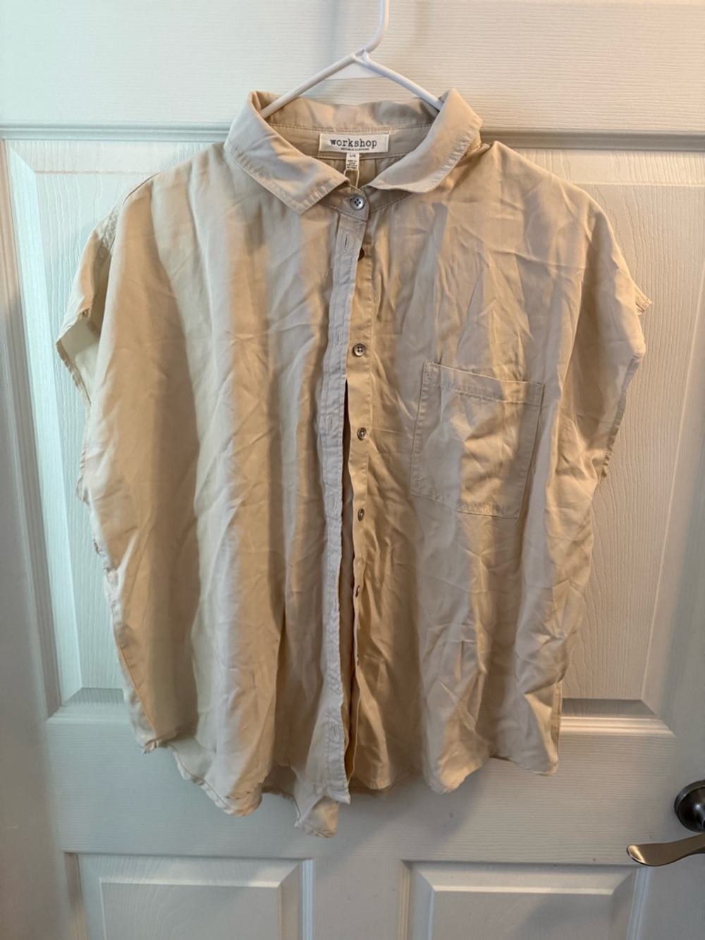 Workshop Republic Clothing Beige Button-Up Shirt